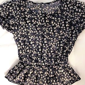 Floral transparent top